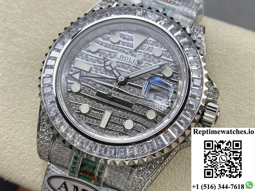 Rolex Gmt Master 116769Tbr-74780B Amg Factory Diamond Bezel-Rep Time Watches