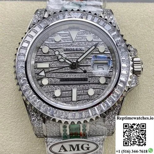 Rolex Gmt Master 116769Tbr-74780B Amg Factory Diamond Bezel-Rep Time Watches
