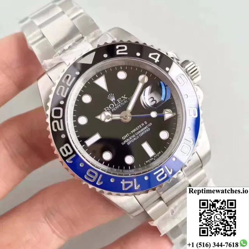 Rolex Gmt Master Ii 116710Blnr Noob Factory V8 Black Dial-Rep Time Watches