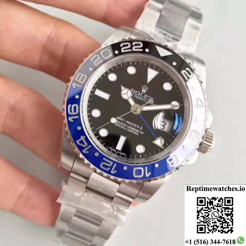 Rolex Gmt Master Ii 116710Blnr Noob Factory V8 Black Dial-Rep Time Watches