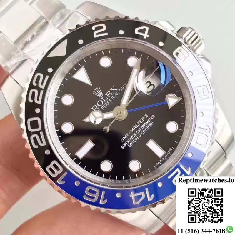Rolex Gmt Master Ii 116710Blnr Noob Factory V8 Black Dial-Rep Time Watches