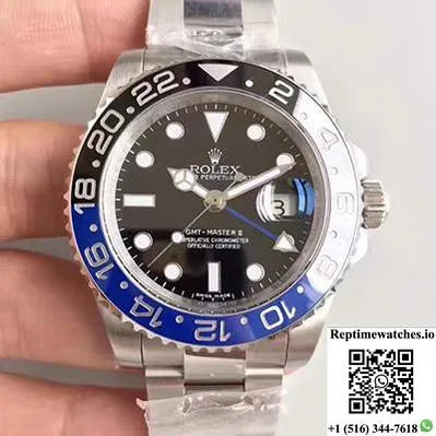 Rolex Gmt Master Ii 116710Blnr Noob Factory V8 Black Dial-Rep Time Watches