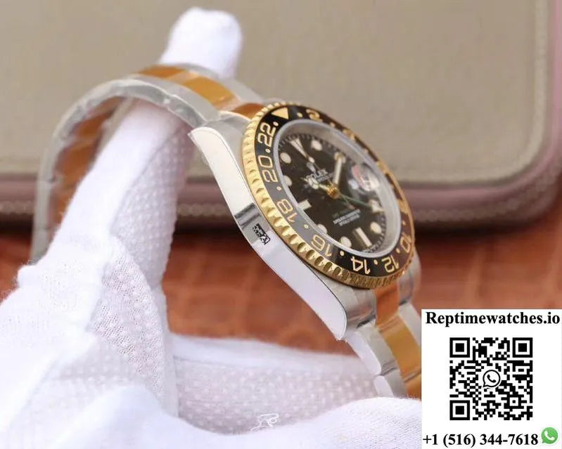 Rolex Gmt Master Ii 116713Ln Ew Factory Yellow Gold Bezel-Rep Time Watches