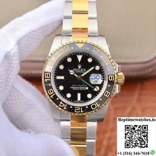 Rolex Gmt Master Ii 116713Ln Ew Factory Yellow Gold Bezel-Rep Time Watches