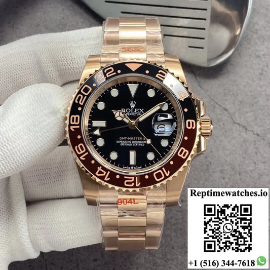 Rolex GMT Master II 126715CHNR-0001 Gm Factory Rose Gold Black Dial Product Photo 1