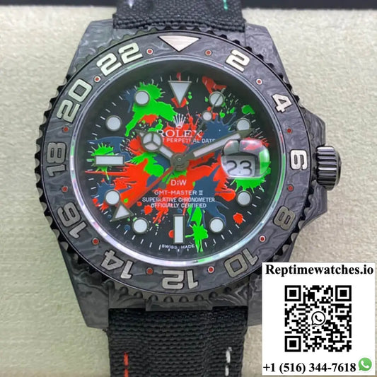 Rolex GMT-Master II Diw Carbon Fiber Color Dial Black Fabric Strap Product Photo 1