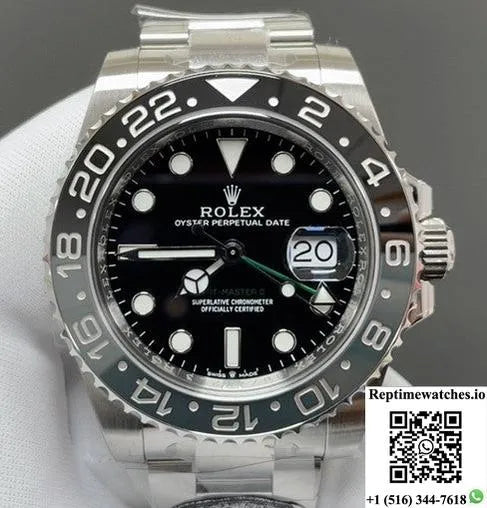 Rolex Greenwich Ii Gmt M126710Grnr-0004 Black Grey Bezel Clean Factory Black Dial 40Mm-Rep Time Watches