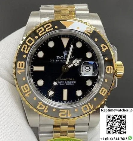 Rolex Greenwich Ii Gmt M126713Grnr-0001 Black Grey Bezel Clean Factory Black Dial 40Mm-Rep Time Watches
