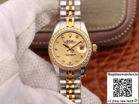 Rolex Lady Datejust 18K Gold Plating 28mm Gold Dial - Watches