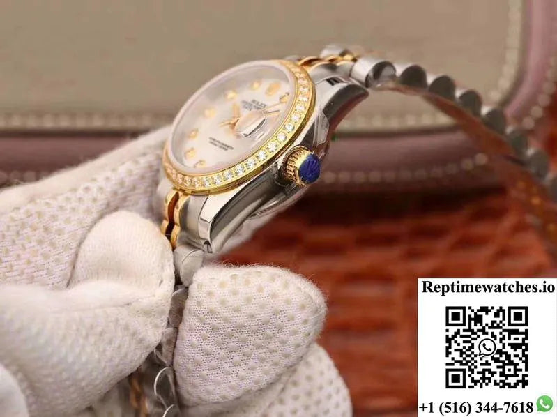Rolex Lady Datejust 18K Yellow Gold 28Mm Silver Dial-Rep Time Watches