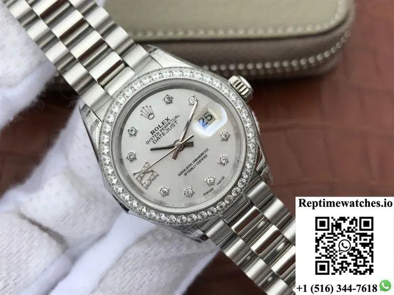 Rolex Lady Datejust 279136Rbr 28Mm Silver Dial-Rep Time Watches
