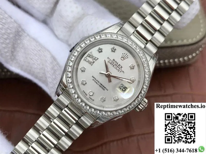Rolex Lady Datejust 279136Rbr 28Mm Silver Dial-Rep Time Watches