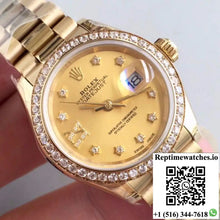 Rolex Lady Datejust 279138RBR 28MM Yellow Gold Champagne Dial - Watches