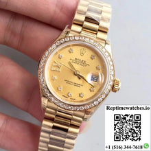 Rolex Lady Datejust 279138RBR 28MM Yellow Gold Champagne Dial - Watches