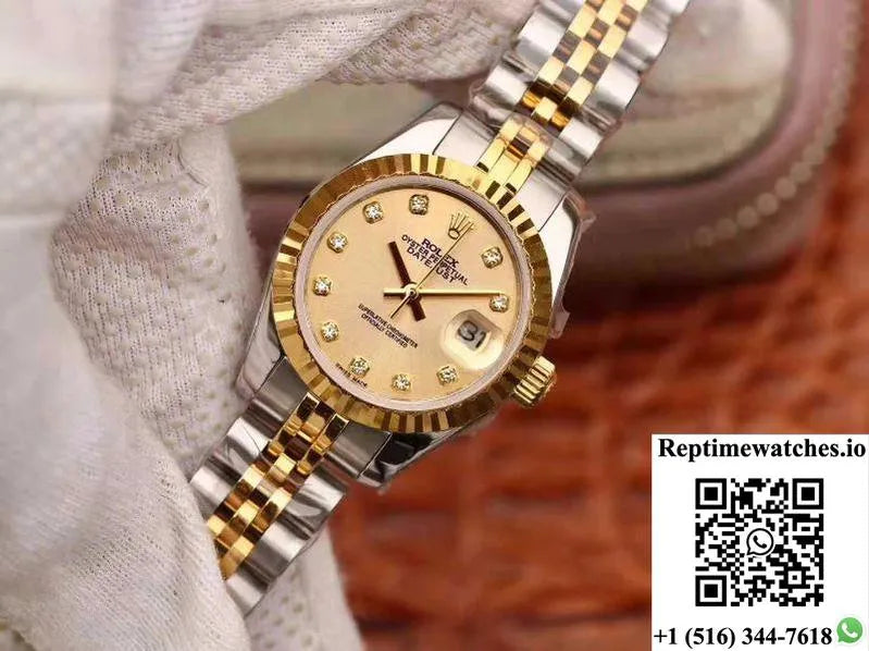 Rolex Lady Datejust 28Mm 18K Gold Dial-Rep Time Watches