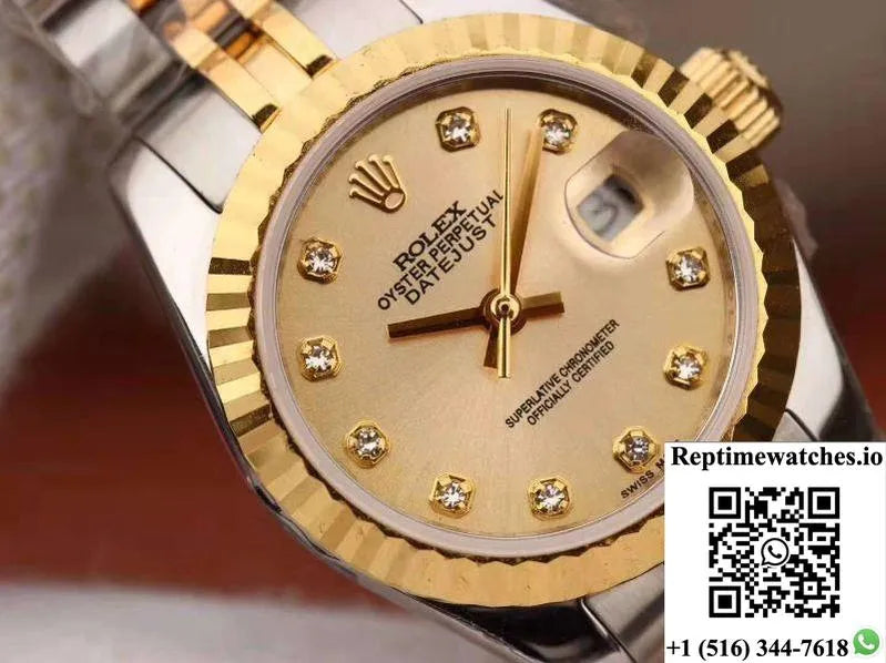 Rolex Lady Datejust 28Mm 18K Gold Dial-Rep Time Watches