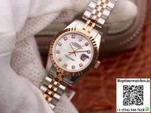 Rolex Lady Datejust Rose Gold 28MM White Enamel Dial - Watches