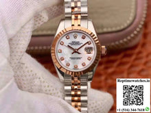 Rolex Lady Datejust Rose Gold 28MM White Enamel Dial - Watches