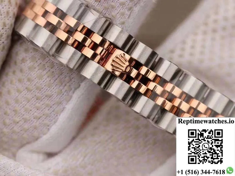 Rolex Lady Datejust Two Tone Bracelet 28Mm Enamel Dial-Rep Time Watches