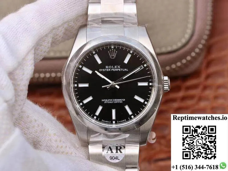 Rolex Oyster Perpetual 114300 39Mm Ar Factory Black Dial-Rep Time Watches