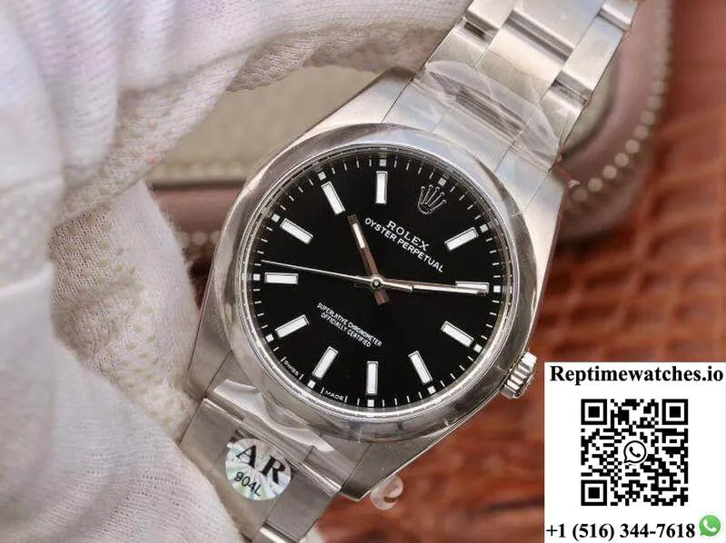 Rolex Oyster Perpetual 114300 39Mm Ar Factory Black Dial-Rep Time Watches