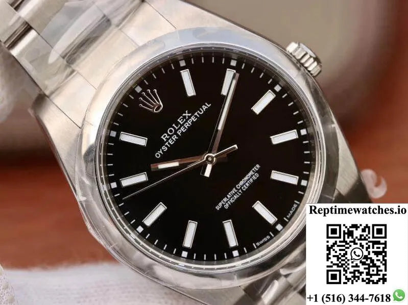 Rolex Oyster Perpetual 114300 39Mm Ar Factory Black Dial-Rep Time Watches