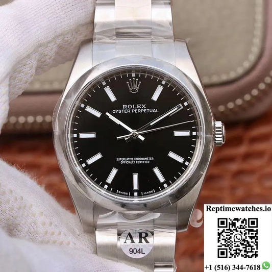 Rolex Oyster Perpetual 114300 39Mm Ar Factory Black Dial-Rep Time Watches