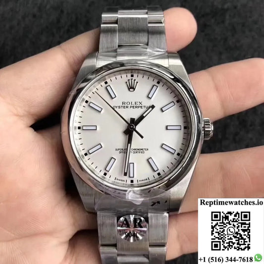 Rolex Oyster Perpetual 114300 39Mm Ar Factory White Dial-Rep Time Watches