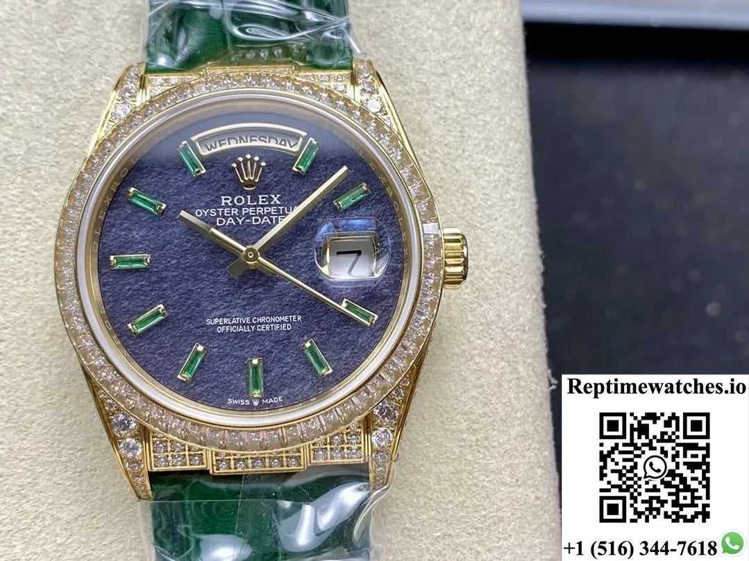 Rolex Oyster Perpetual 128455Tbr 8+ Factory Diamond Bezel-Rep Time Watches