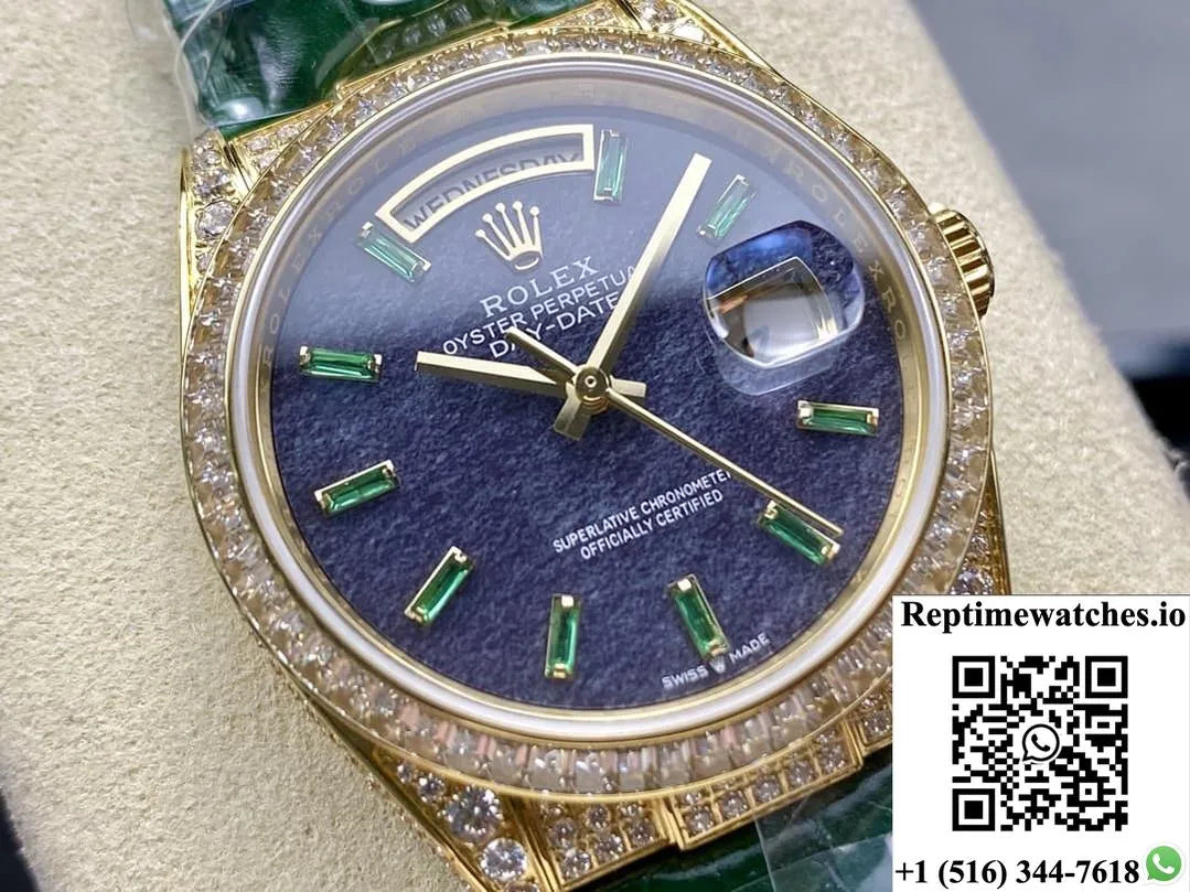 Rolex Oyster Perpetual 128455Tbr 8+ Factory Diamond Bezel-Rep Time Watches