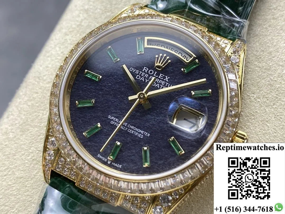 Rolex Oyster Perpetual 128455Tbr 8+ Factory Diamond Bezel-Rep Time Watches