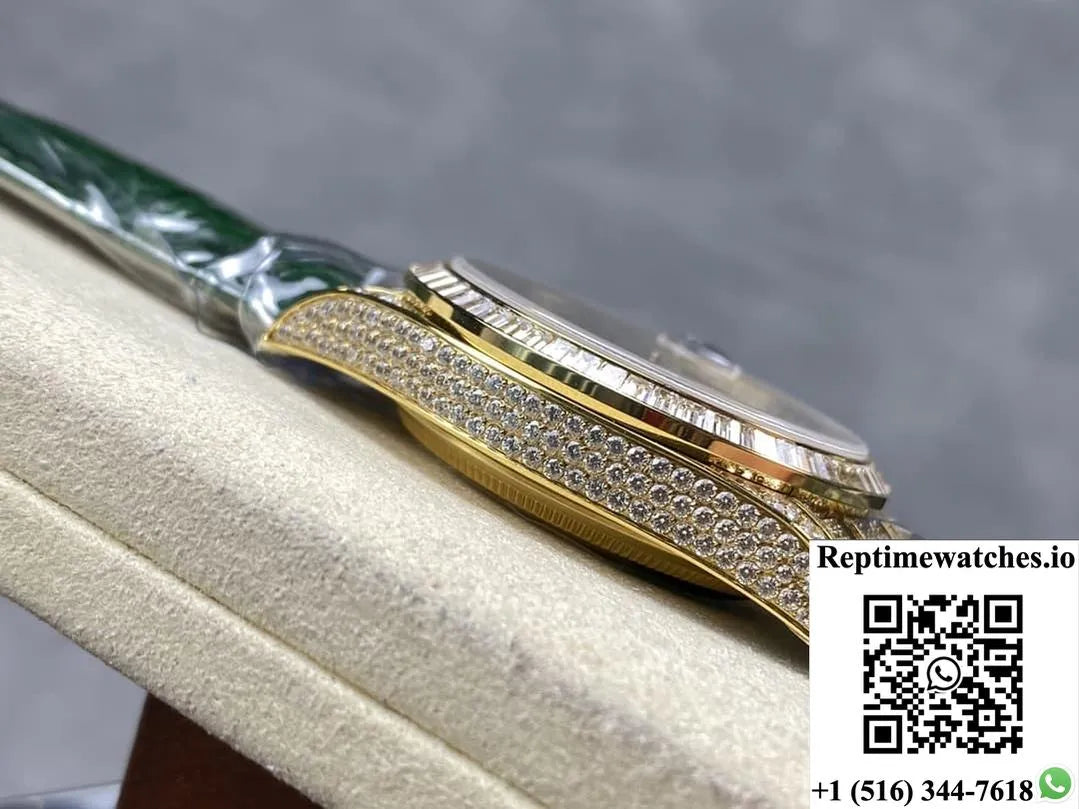 Rolex Oyster Perpetual 128455Tbr 8+ Factory Diamond Bezel-Rep Time Watches