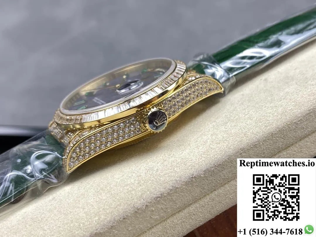 Rolex Oyster Perpetual 128455Tbr 8+ Factory Diamond Bezel-Rep Time Watches