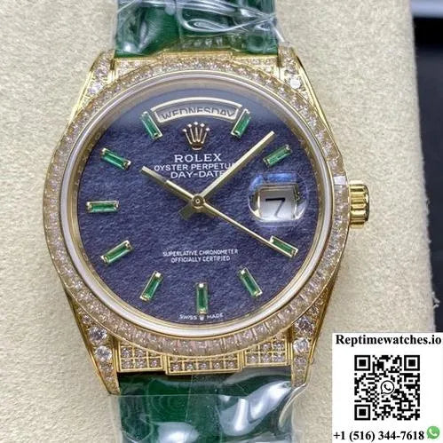 Rolex Oyster Perpetual 128455Tbr 8+ Factory Diamond Bezel-Rep Time Watches