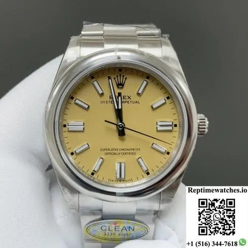 Rolex Oyster Perpetual 134300-0007 Clean Factory Yellow Dial-Rep Time Watches