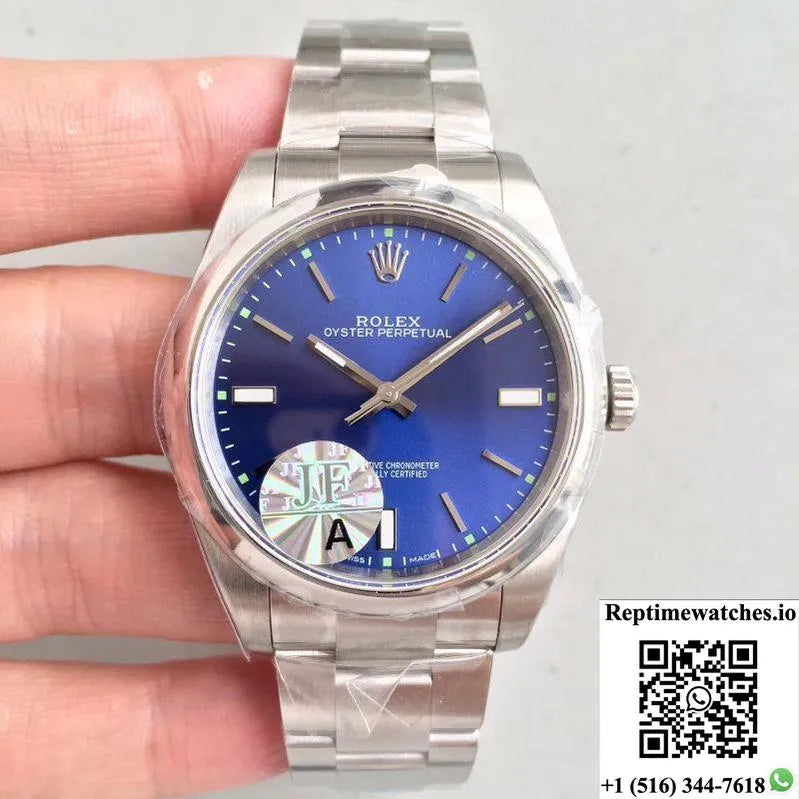 Rolex Oyster Perpetual 39 114300 Jf Factory Blue Dial-Rep Time Watches
