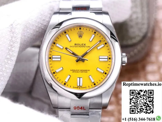 Rolex Oyster Perpetual M124300-0004 41Mm Ew Factory Yellow Dial-Rep Time Watches