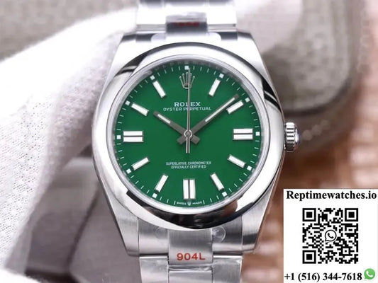 Rolex Oyster Perpetual M124300-0005 41Mm Ew Factory Green Dial-Rep Time Watches