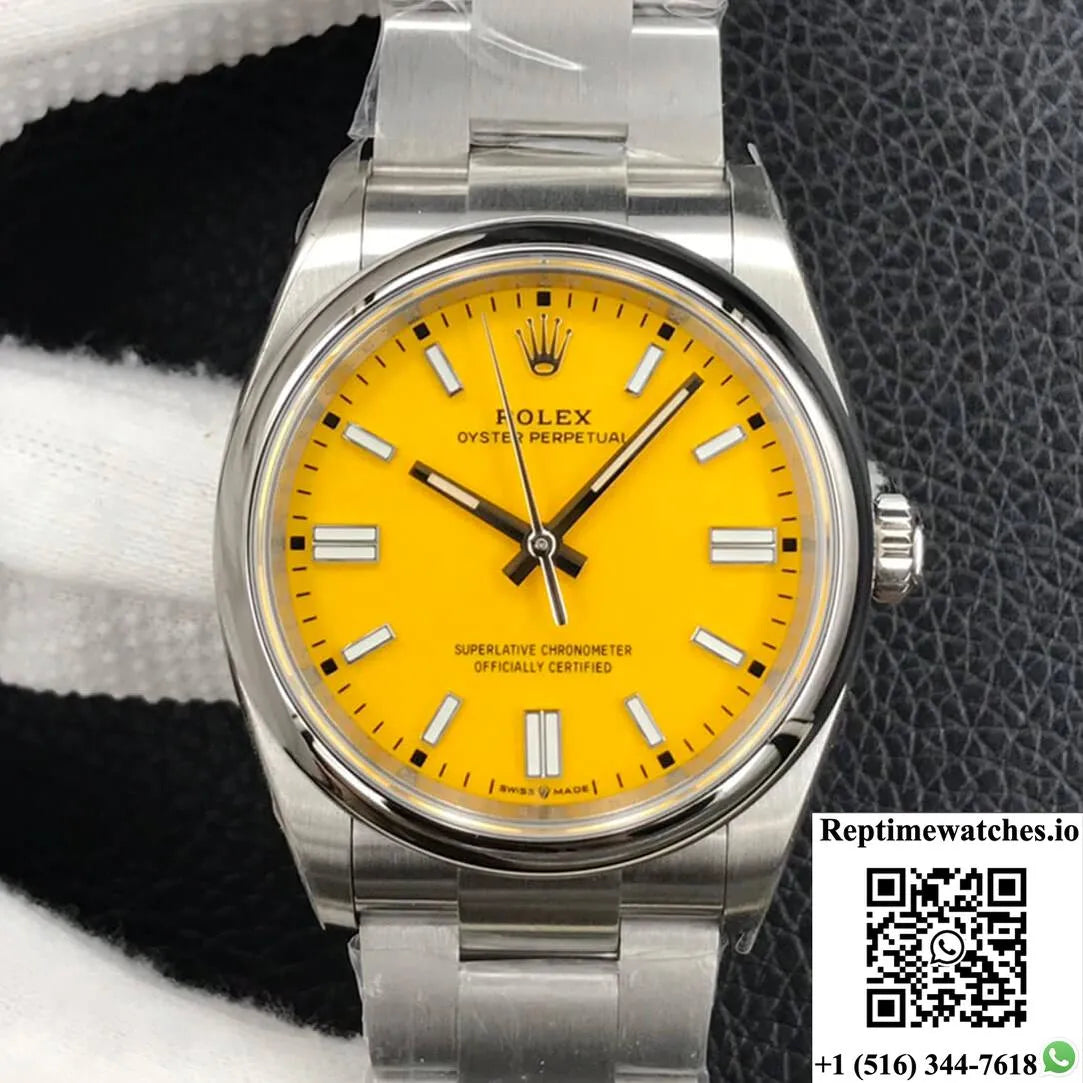 Rolex Oyster Perpetual M126000-0004 36Mm Ew Factory Yellow Dial-Rep Time Watches