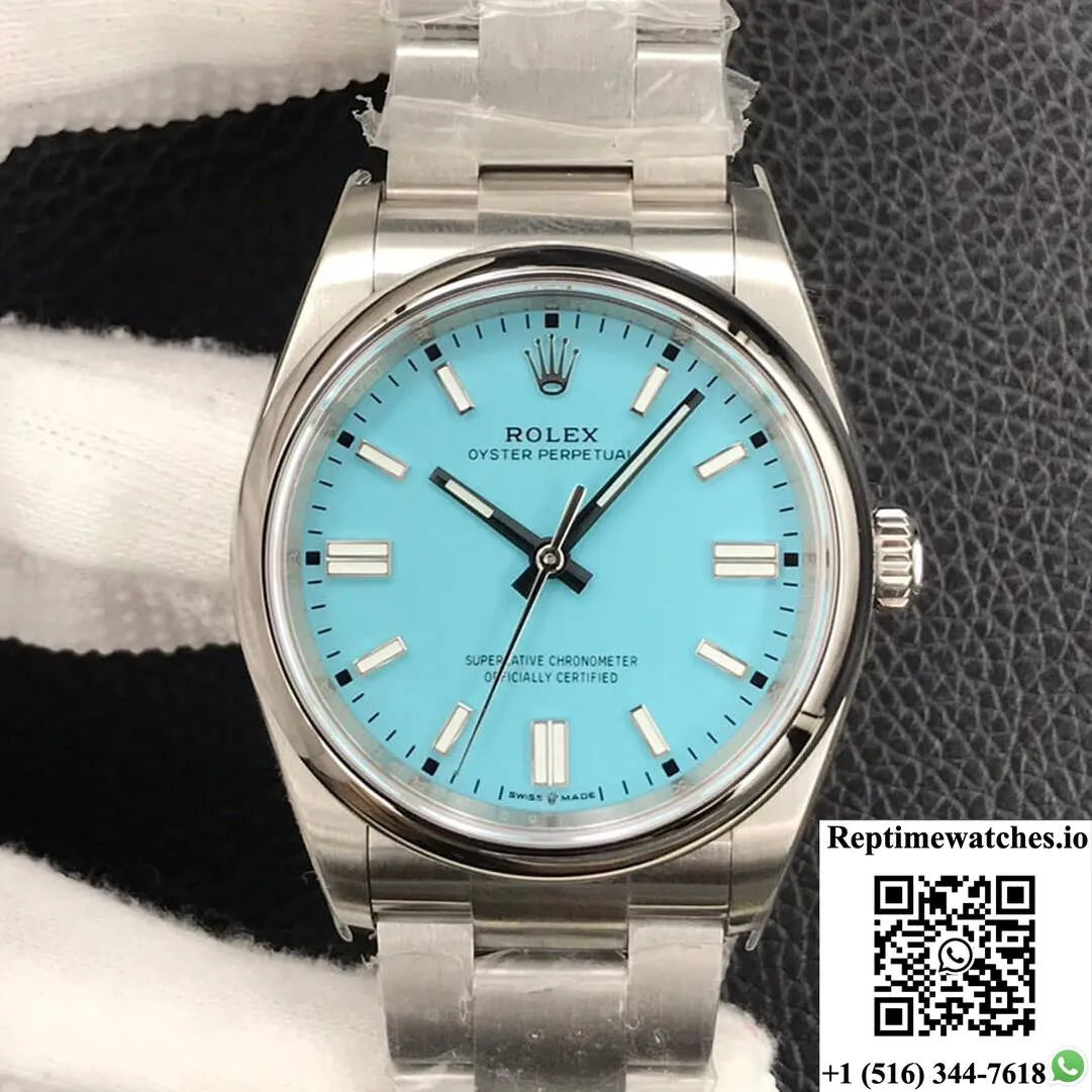Rolex Oyster Perpetual M126000-0006 36Mm Ew Factory Turquoise Blue Dial-Rep Time Watches