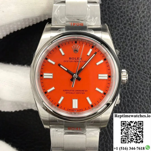 Rolex Oyster Perpetual M126000-0007 36Mm Ew Factory Coral Red Dial-Rep Time Watches