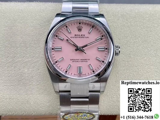 Rolex Oyster Perpetual M126000-0008 36Mm Clean Factory Pink Dial-Rep Time Watches