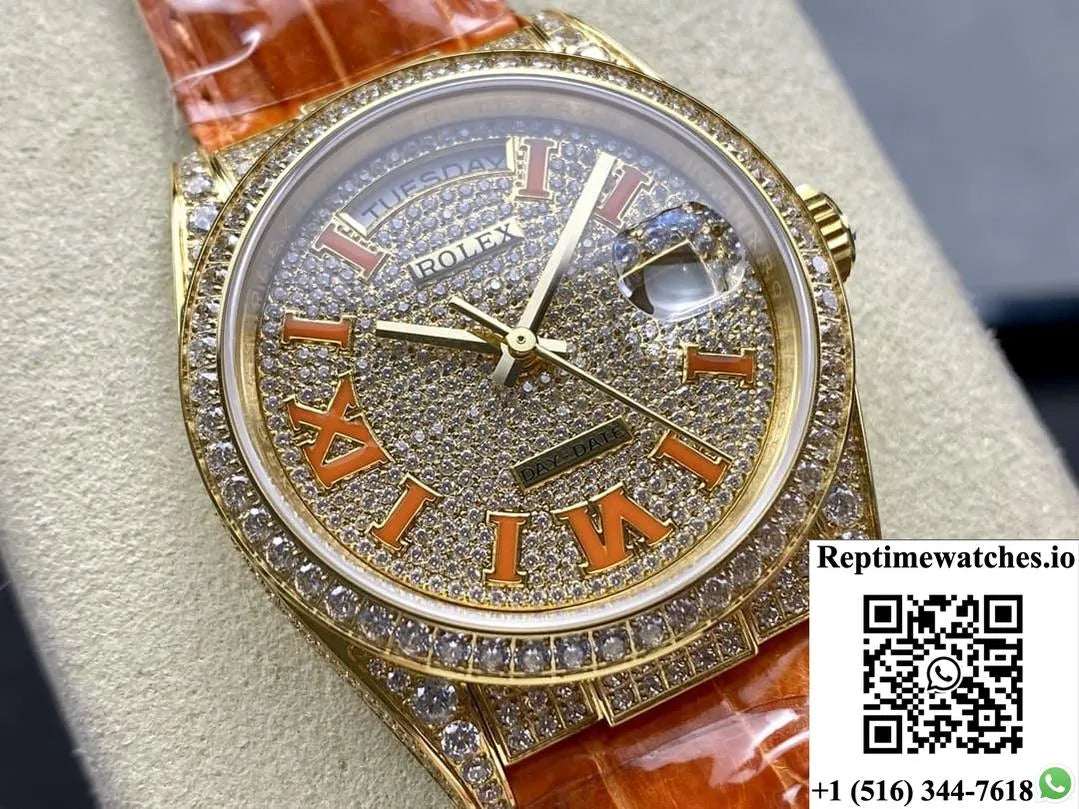 Rolex Oyster Perpetual M128158Rbr-0002 8+ Factory Alligator Leather Strap-Rep Time Watches