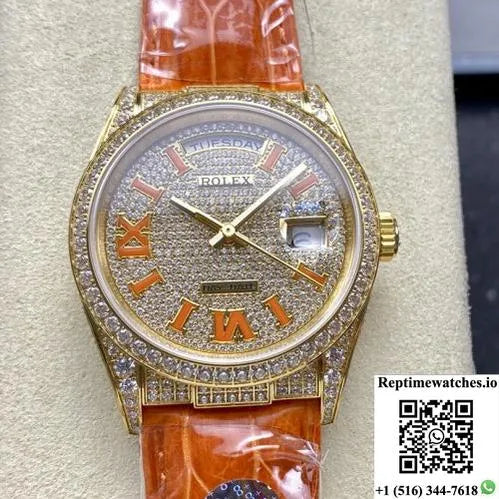 Rolex Oyster Perpetual M128158Rbr-0002 8+ Factory Alligator Leather Strap-Rep Time Watches