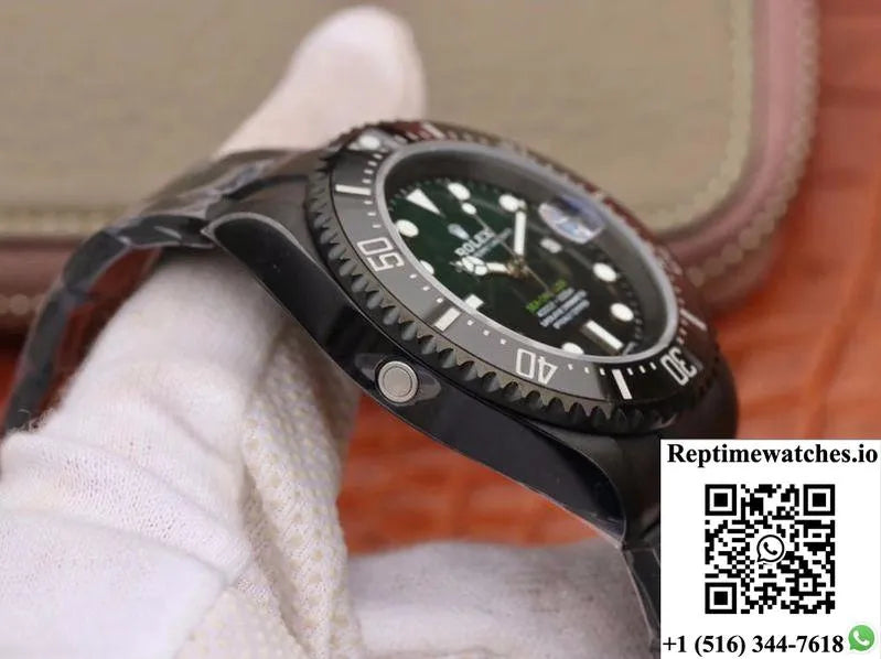 Rolex Sea-Dweller Deepsea 11666001 V2 Green Gradual Black Dial-Rep Time Watches
