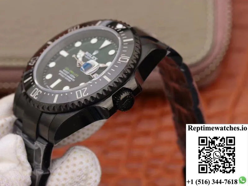 Rolex Sea-Dweller Deepsea 11666001 V2 Green Gradual Black Dial-Rep Time Watches