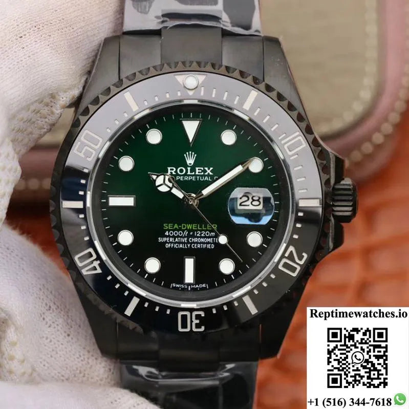 Rolex Sea-Dweller Deepsea 11666001 V2 Green Gradual Black Dial-Rep Time Watches