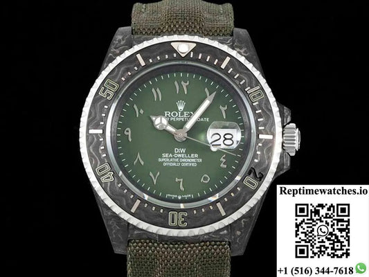 Rolex Sea-Dweller Diw Factory Carbon Fiber Green Dial-Rep Time Watches