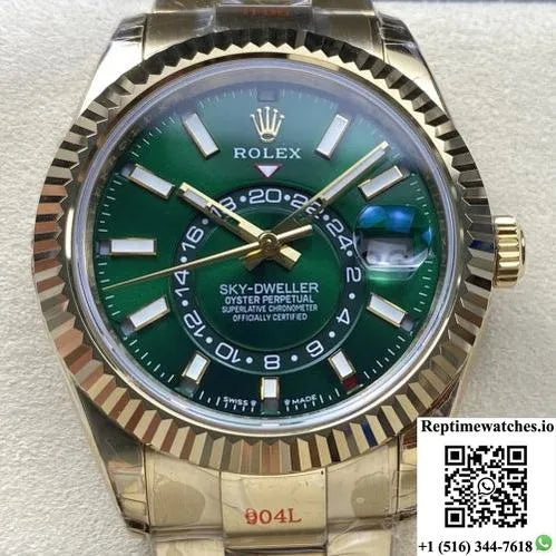 Rolex Sky-Dweller 336938-0007 Noob Factory Gold Color Strap-Rep Time Watches