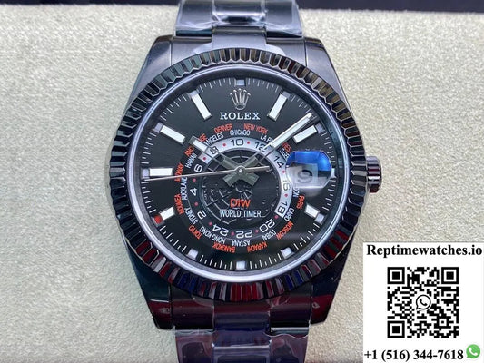 Rolex Sky Dweller 40Mm Wwf Factory Diw All Black-Rep Time Watches